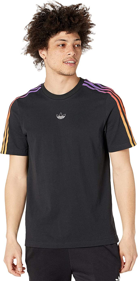 adidas Men's Sportswear 3-Stripes Tee  Color Black/Multicolor S