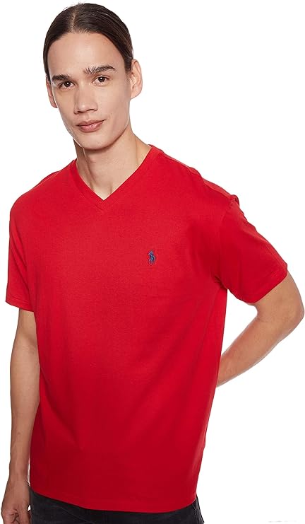 Polo Ralph Lauren Men's Classic-Fit V-Neck Cotton T-Shirt  Color Red Size 2XL