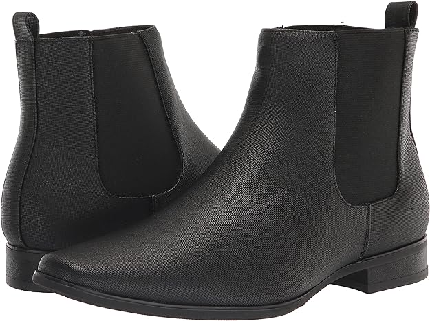 Calvin Klein Men's Brayden Chelsea Boot  Color Black Saffiano Size 11M