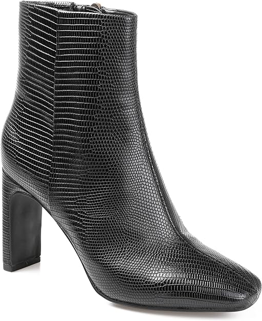 Journee Collection Women's Sarla Inside Zip Block Heel Booties  Color Black Size 7.5M