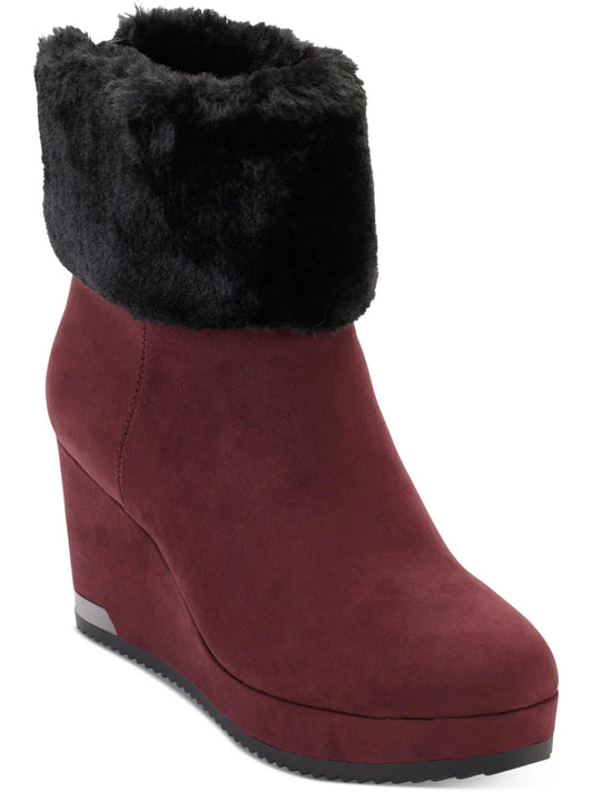 DKNY Women's Nadra Wedge Booties  Color Bordeaux/Black Size 8M