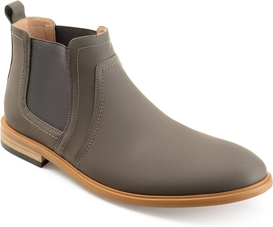 Vance Co. Men's Durant Chelsea Boot  Color Gray Faux Leather Size 10M