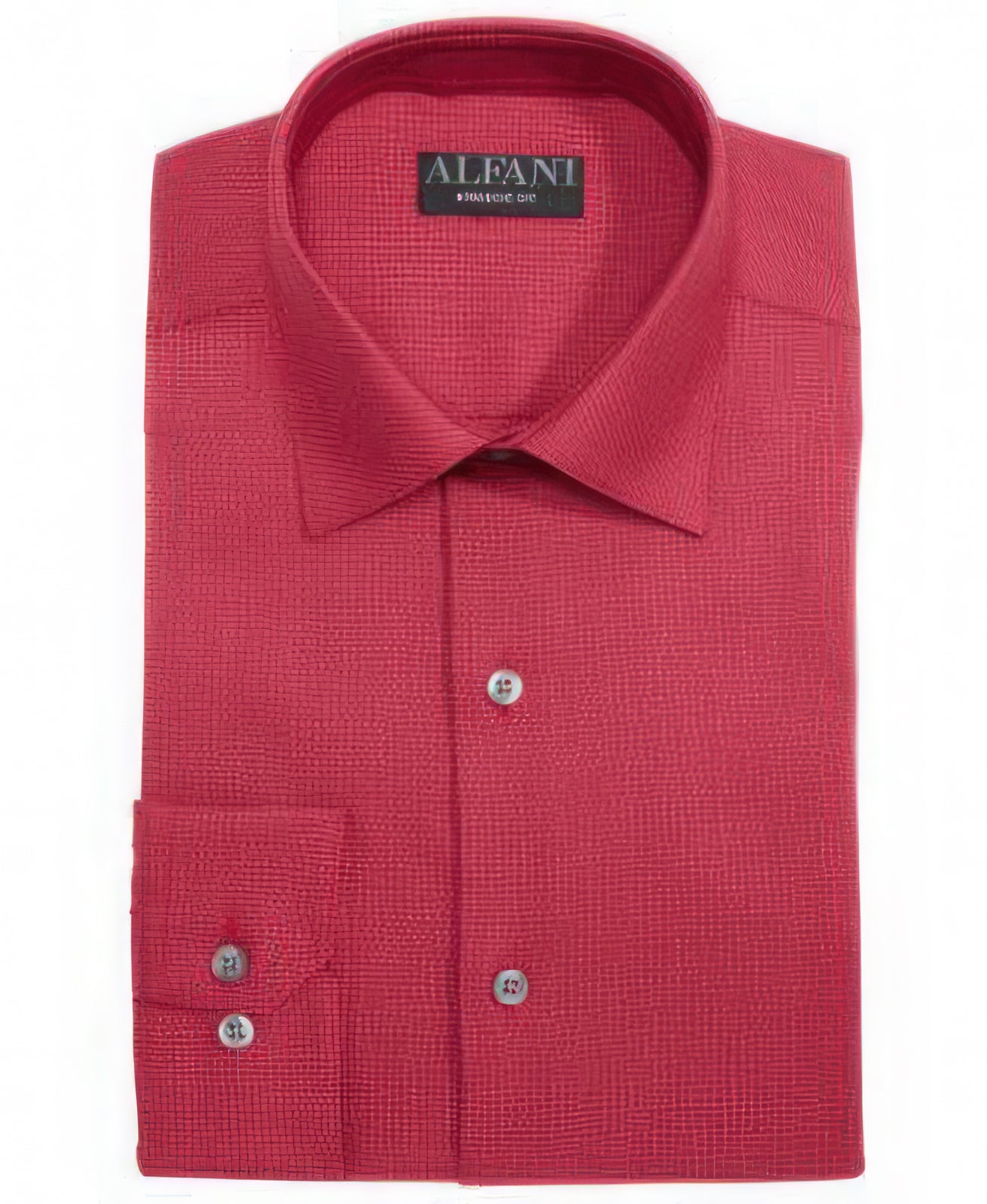 Alfani Men's Alfa Tech Fitted Performance Shirt  Color Red Size 17/17.5 36/37