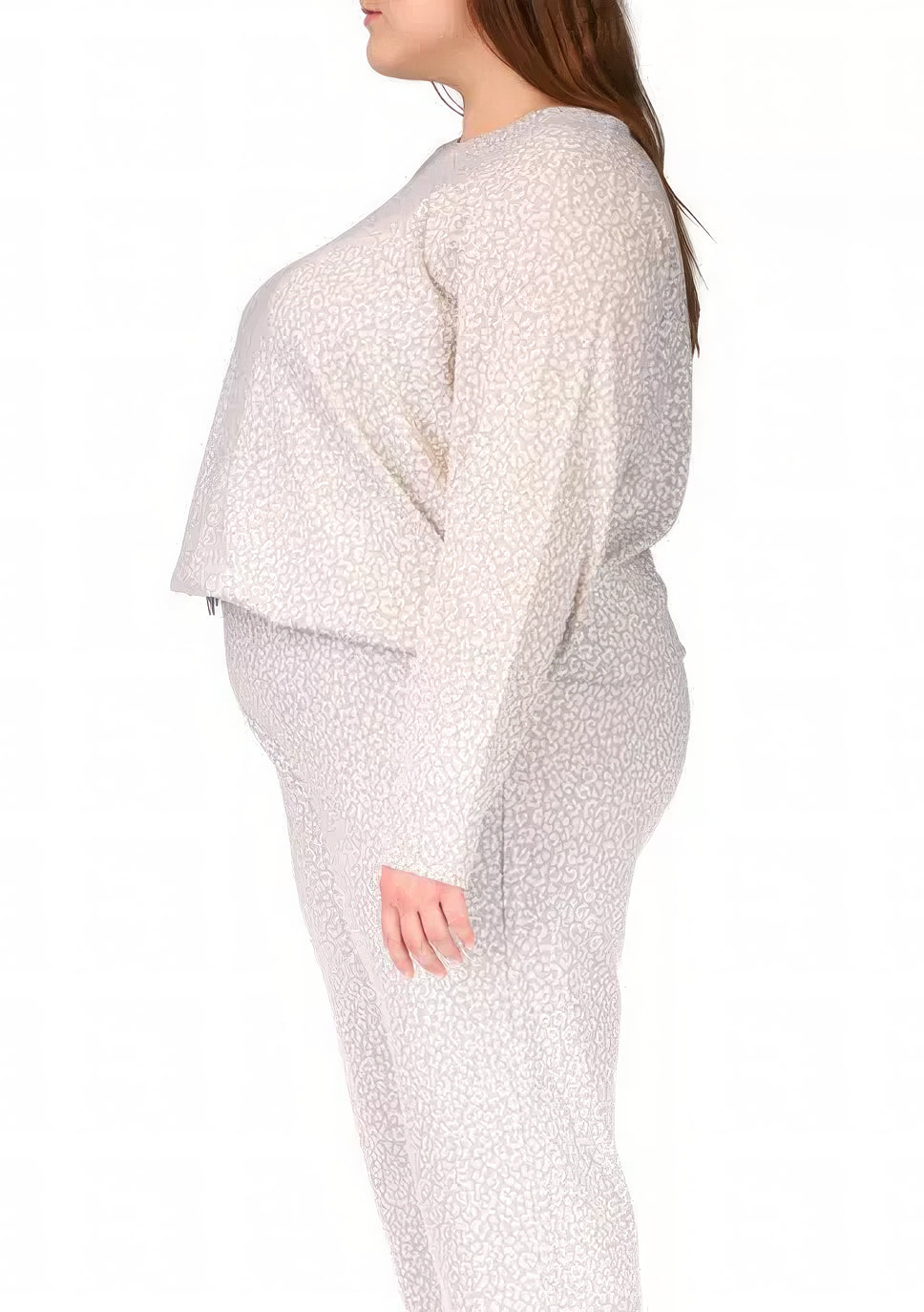 Michael Kors Women's Plus Jacquard Animal-Print Top  Color Pearl Heather Size 3X