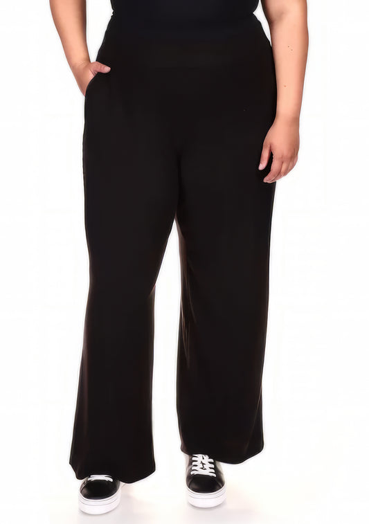 Michael Kors Women's Plus Size Ribbed Straight-Leg Pants  Color Black Size 0X