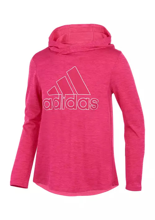 adidas Little Girls Mélange Hooded Top  Color Magenta Heather Size 4