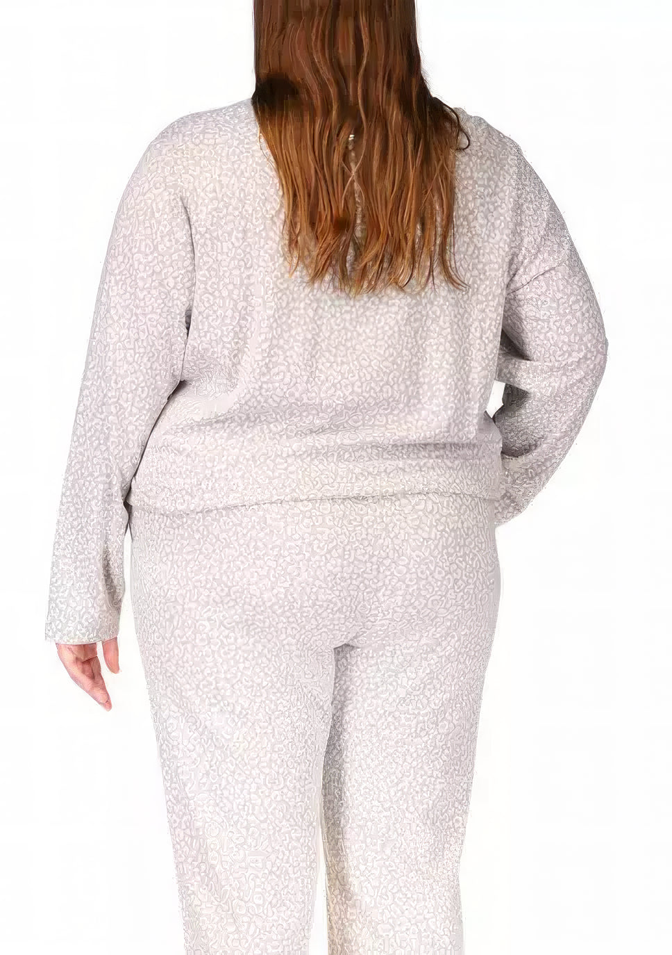 Michael Kors Women's Plus Jacquard Animal-Print Top  Color Pearl Heather Size 3X
