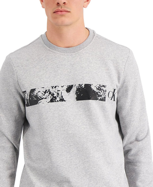 Calvin Klein Men's Earth Logo Heroic Sweatshirt   Color Grey Heather Size L