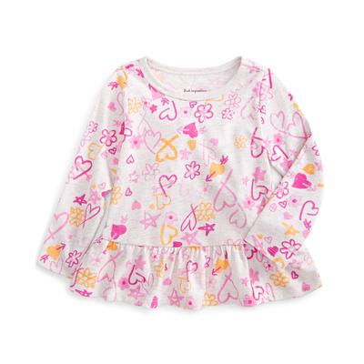 First Impressions Baby Girls Heart-Print Peplum Tunic  Color Heather Size 12 months