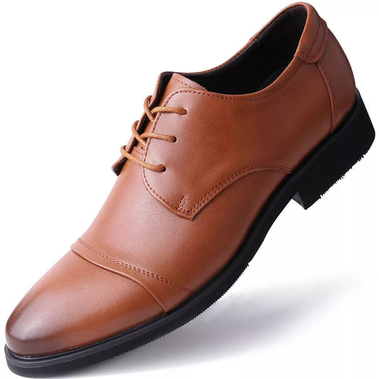 Mio Marino Men's Standard Toe Laced Dress Shoes  Color Tan Size 8