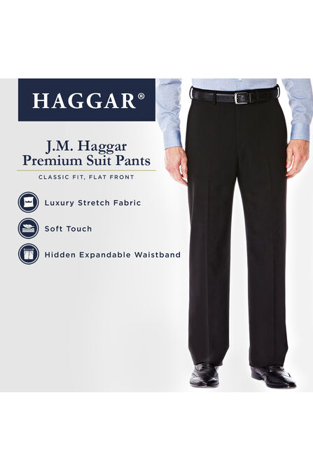 Haggar Men's Classic/Regular Fit Stretch Suit Pants  Color Dark Grey W44xL29