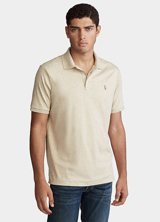 Polo Ralph Lauren Men's Big & Tall Cotton Polo Shirt  Color Tuscan Beige Heather Size LT