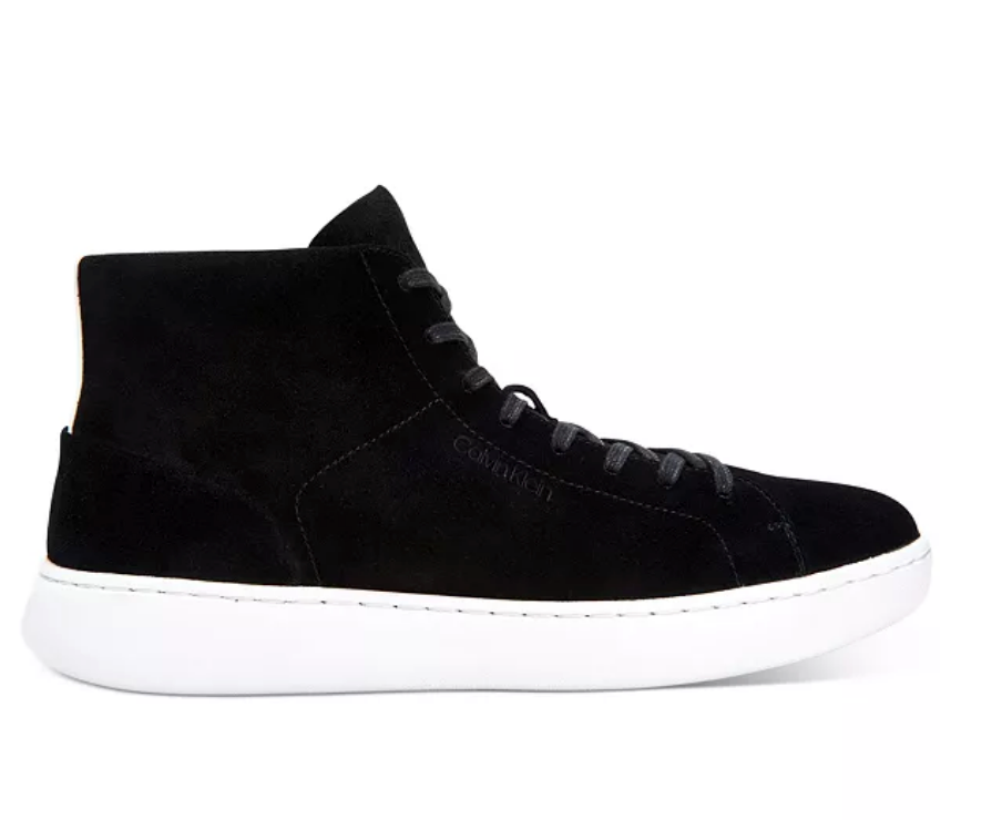 Calvin Klein Men's Frey High-Top Suede Fashion Sneakers  Color Black Size 13M