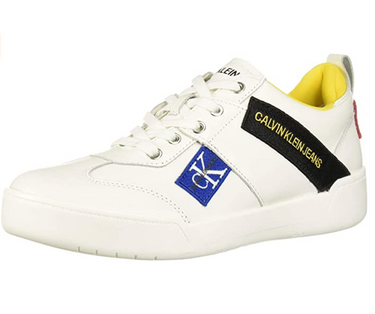 Calvin Klein Men's Norm Sneaker  Color Bright White Leather Size 7.5M