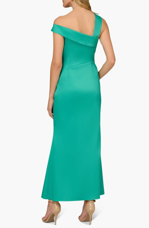 Aidan Mattox by Adrianna Papell Stretch Mikado Mermaid Gown Color Botanic Green Size 8