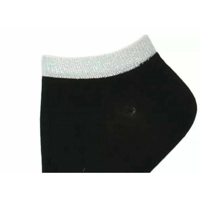 INC International Concepts Women's Contrast Trim Knit Ribbed Ankle Socks  Color Black One Size