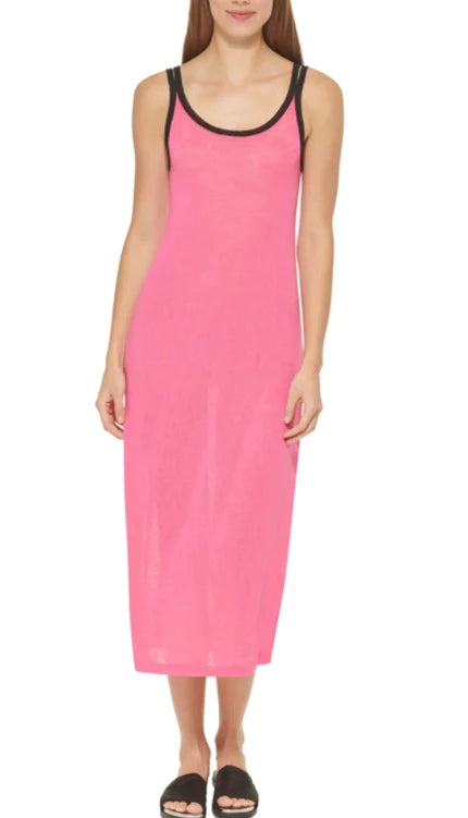 DKNY Double-Strap Dress Cover-Up  Color Neon Pink Size M