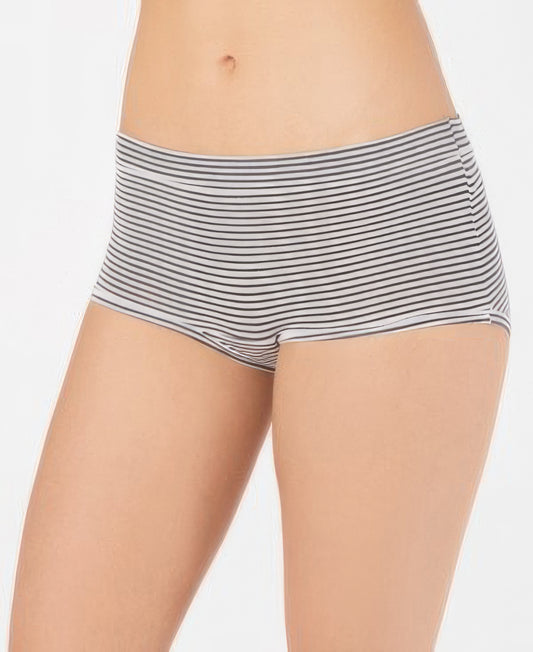 Alfani  Women's Ultra Soft Mix-and-Match Boyshort Underwear  Color Gray Stripe Size 2XL