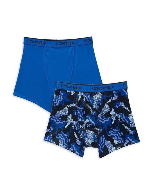 Calvin Klein Boys 2 Pack Boxer Brief  Color Blue  Size S (6/7)