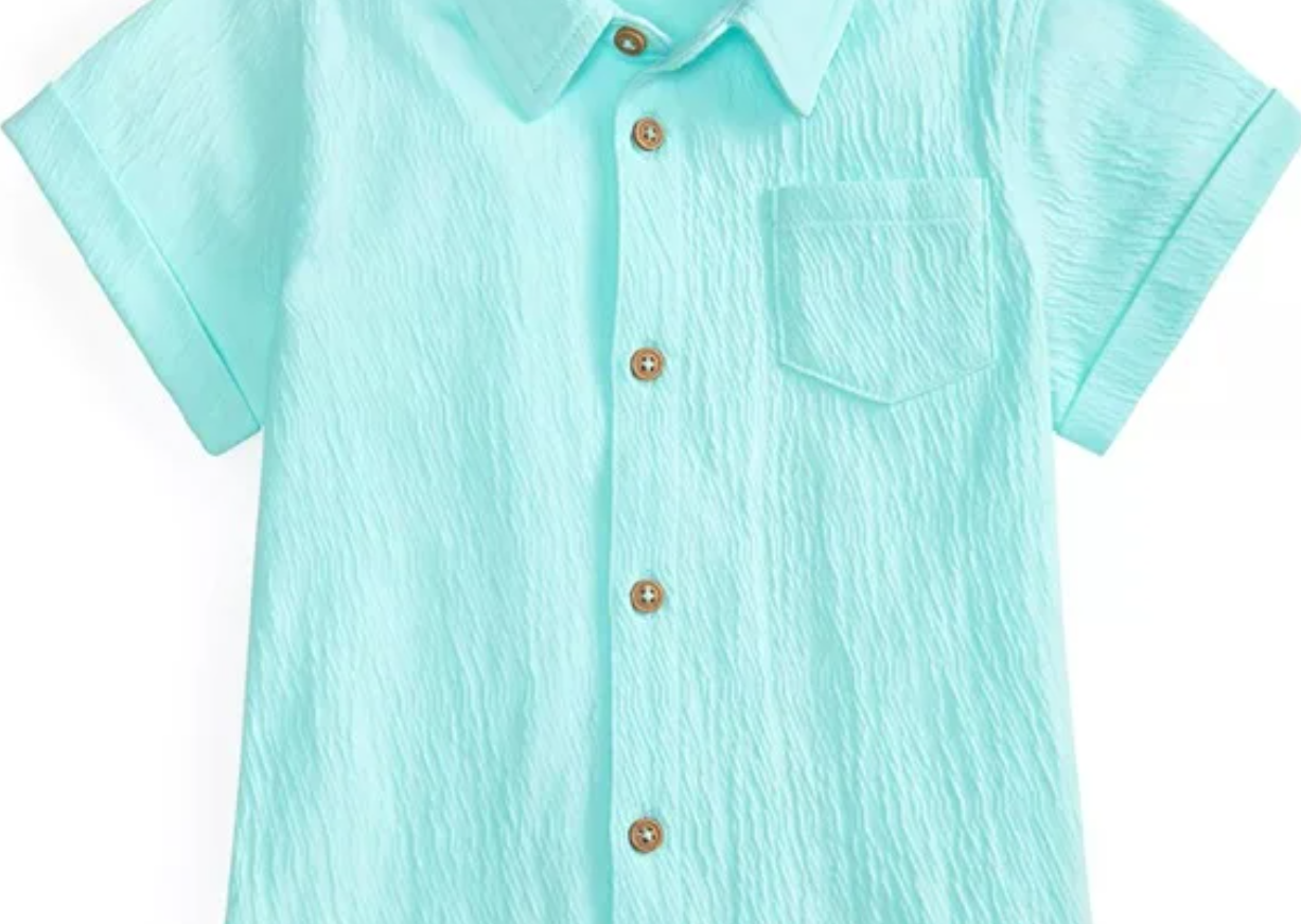 First Impressions Baby Boys Shirt  Color Peppermint Frost Size 18 months