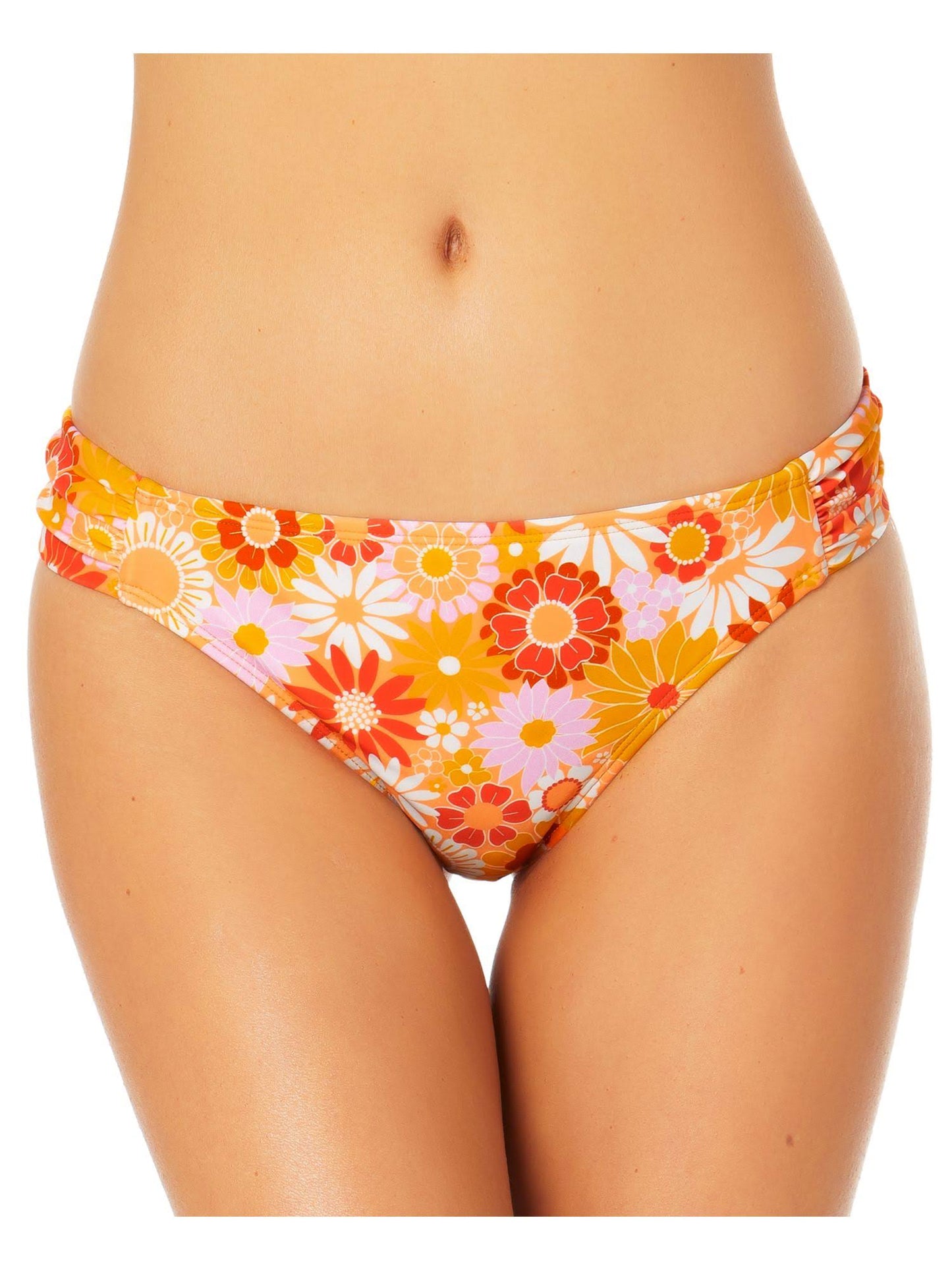 California Waves Juniors Printed Bikini Bottoms  Color Yellow Print Size XL