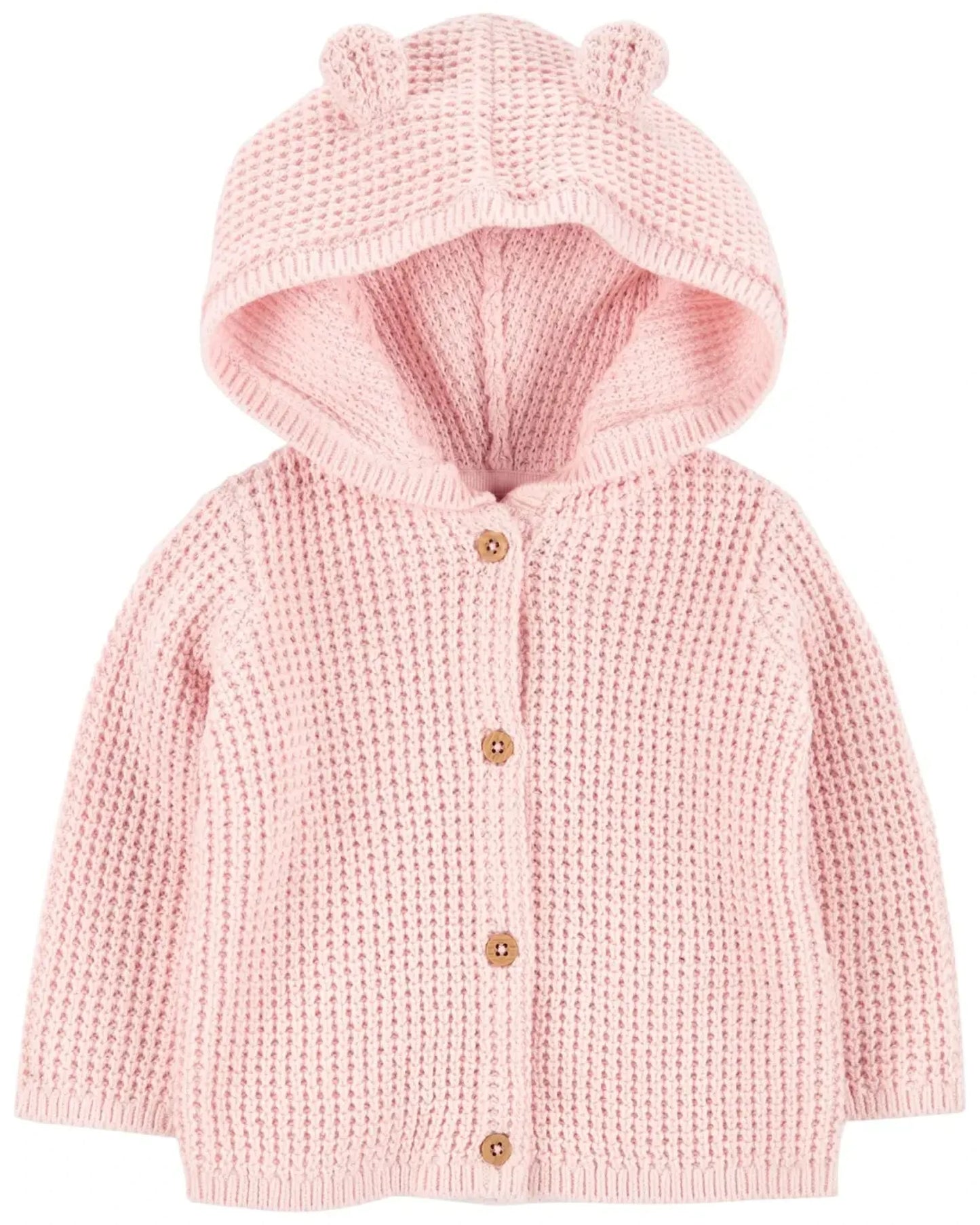 Carters Baby Girls Fuzzy Ear Hooded Cardigan  Color Pink Size Newborn