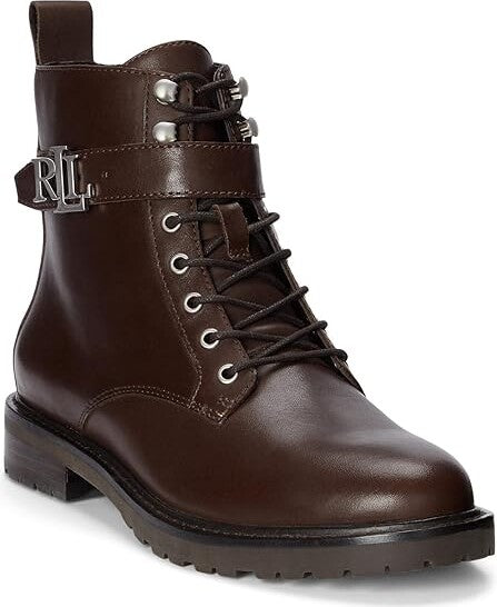 Lauren Ralph Lauren Women's Eldridge Lug Sole Boots  Color Chestnut Brown Size 6M