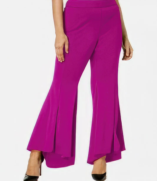 INC International Concepts Women's Plus Size Flare High-Low Hem Dress Pants  Color Magenta Flame Size 28W