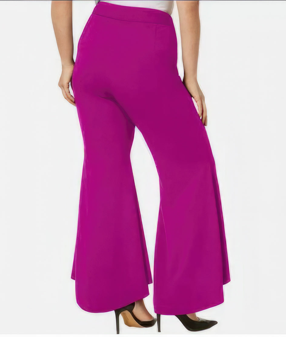 INC International Concepts Women's Plus Size Flare High-Low Hem Dress Pants  Color Magenta Flame Size 28W