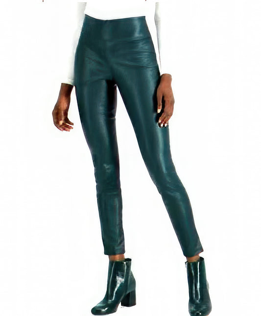 INC International Concepts Women's Faux-Leather Leggings  Color Hunter Forest Size 12