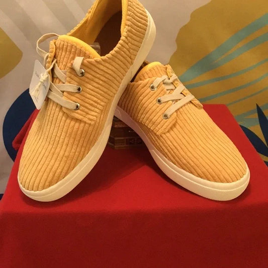 Sun+Stone Men's Kiva Corduroy Lace-Up Sneakers  Color Yellow Size 10.5