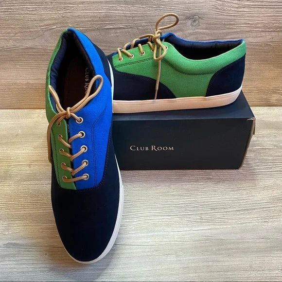 Club Room Mens Colorblocked Lace-Up Sneaker  Color Blue/Green Size 10M