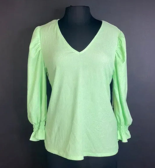 Vince Camuto Women's Smocked-Cuff Puff-Sleeve Top  Color Light Green Size S