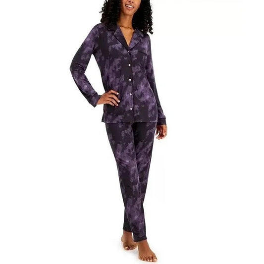 Alfani Women's Printed Pajamas Set  Color Purple Tiedye Size XS