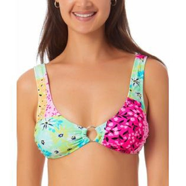 California Waves Juniors Printed Bralette Bikini Top  Color Green Print Size XS