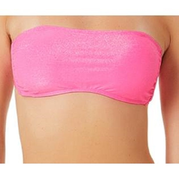 California Waves Juniors Metallic Shine Bandeau Bikini Top  Color Pink Size M