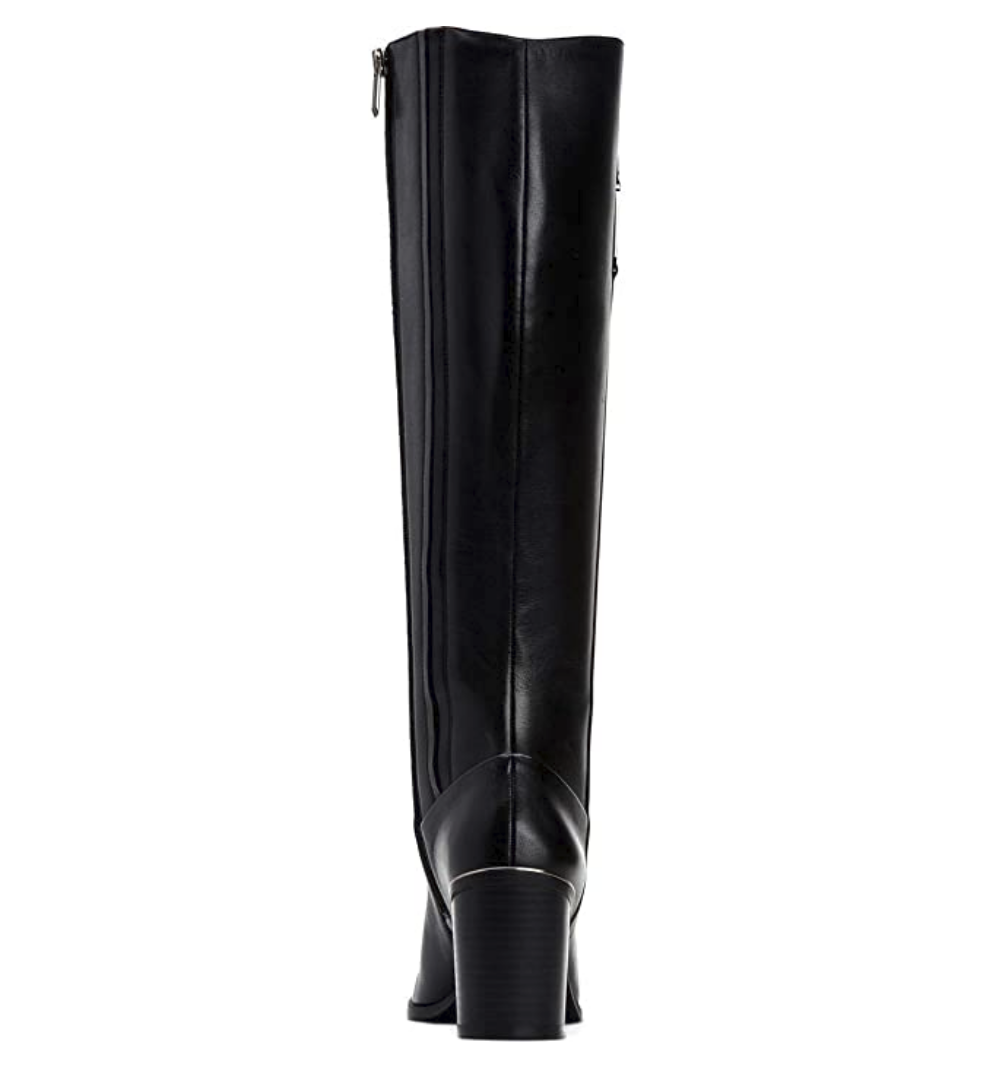 Alfani Nellie Leather Closed Toe Knee High Riding Boots  Color Black Leather Size 8.5M