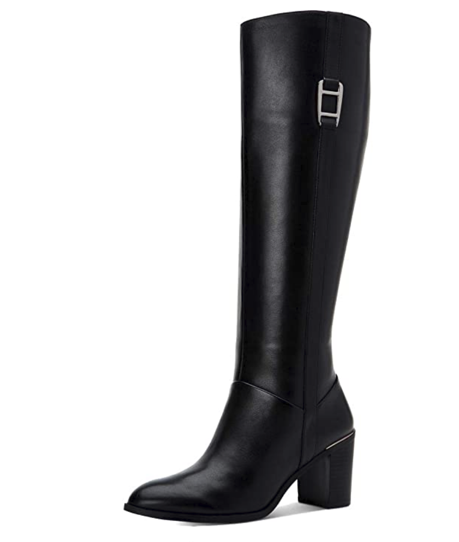 Alfani Nellie Leather Closed Toe Knee High Riding Boots  Color Black Leather Size 8.5M