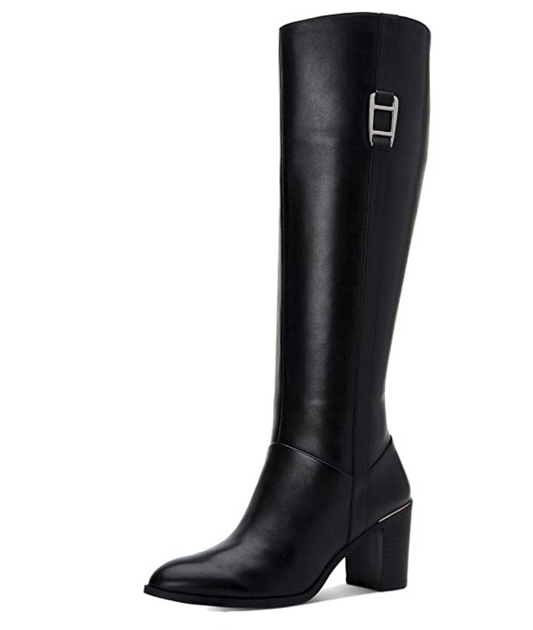 Alfani Nellie Leather Closed Toe Knee High Riding Boots  Color Black Leather Size 10M