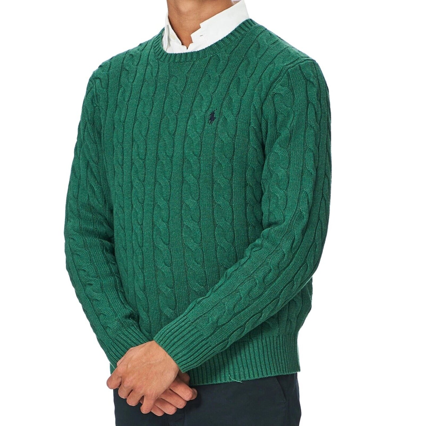 Polo Ralph Lauren Men's Big & Tall Cable-Knit 1/4-Zip Sweater  Color Verano Green Heather Size 2LT