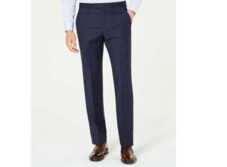 Lauren Ralph Lauren Men's Classic UltraFlex Stretch Flat Front Pants  Color Blue Windowpane W42xW32