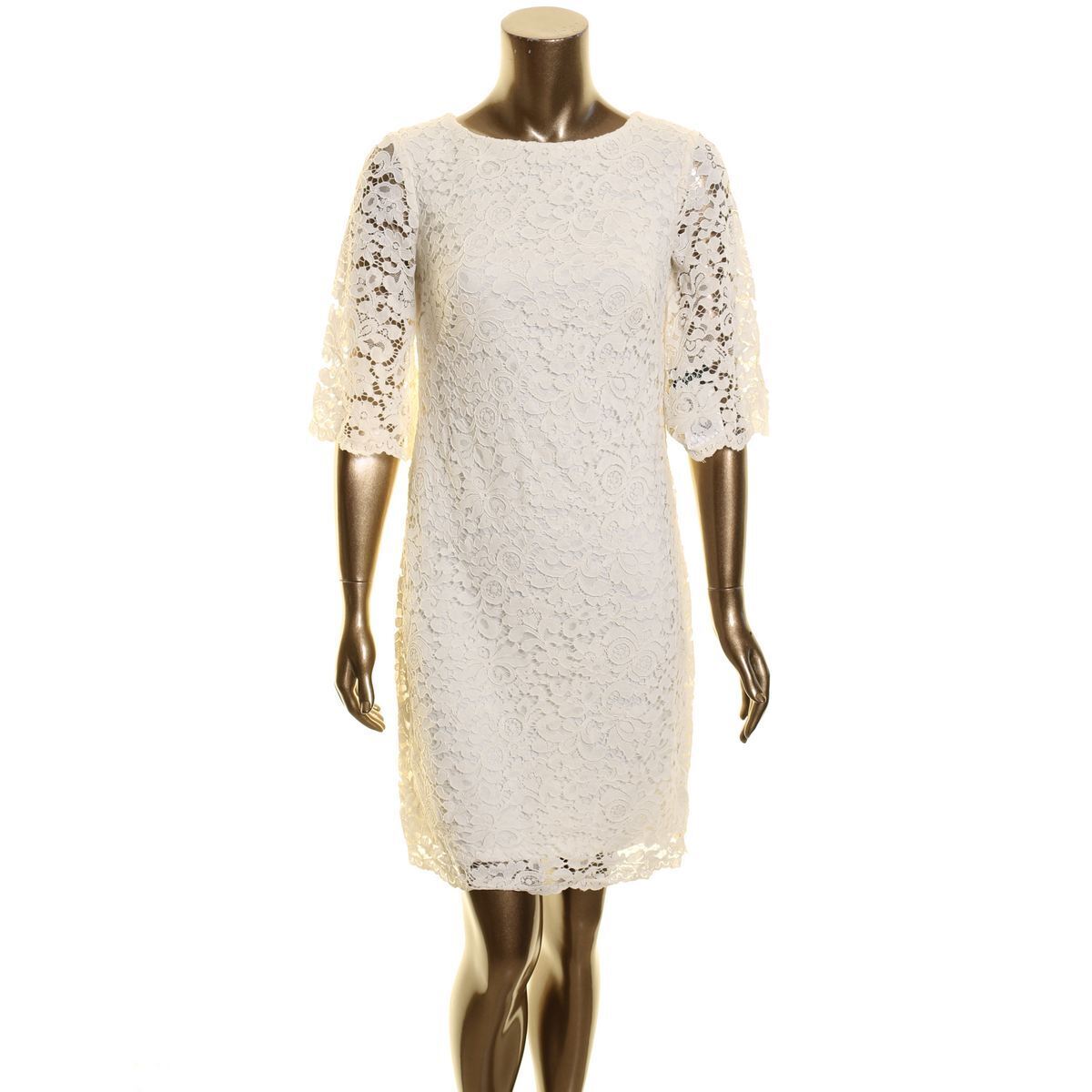 LAUREN RALPH LAUREN Jillias Lace Party Sheath Dress  Color White Size 6