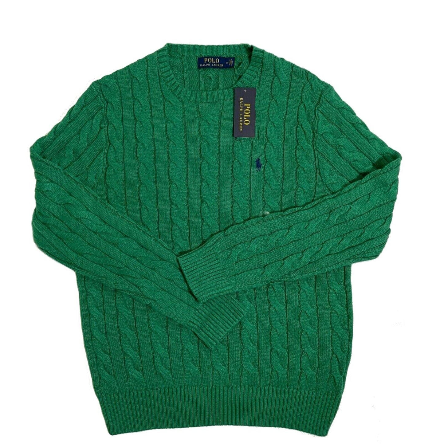 Polo Ralph Lauren Men's Big & Tall Cable-Knit 1/4-Zip Sweater  Color Verano Green Heather Size 2LT