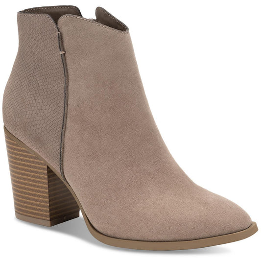 Sun + Stone Women's Graceyy Zip Block-Heeled Booties  Color Taupe Size 11M