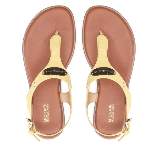 Michael Kors Women's MK Plate Flat Thong Sandals  Color Buttercup Size 7M