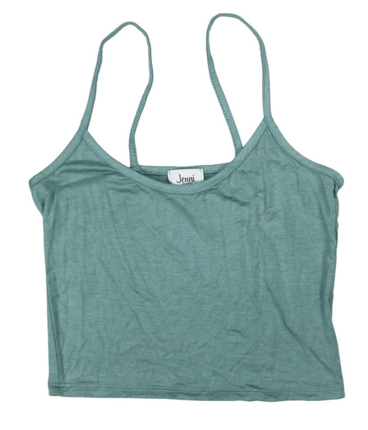 Jenni Women's Super Soft Cropped Tank Top  Color Dusty Mint Size M