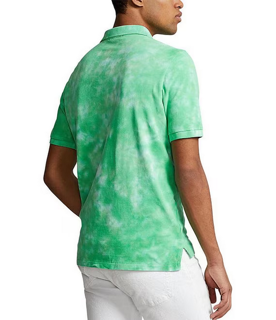 Polo Ralph Lauren Men's Classic-Fit Tie-Dye Mesh Polo Shirt  Color Green Size M