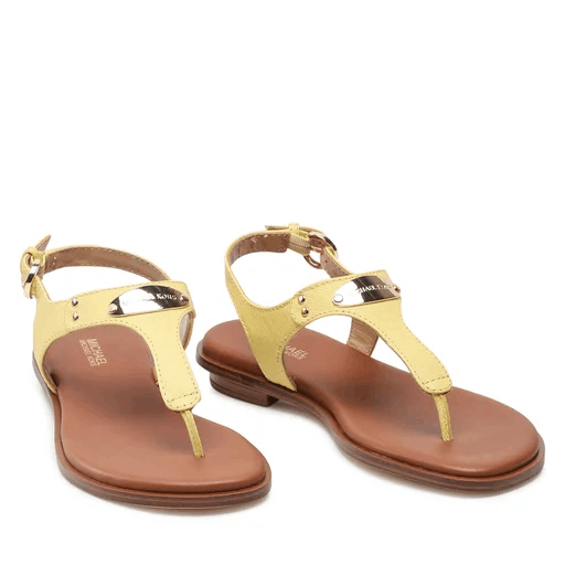 Michael Kors Women's MK Plate Flat Thong Sandals  Color Buttercup Size 7M