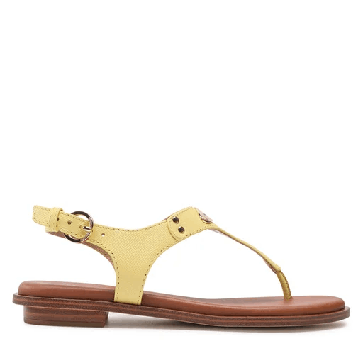 Michael Kors Women's MK Plate Flat Thong Sandals  Color Buttercup Size 7M