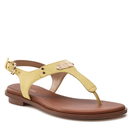 Michael Kors Women's MK Plate Flat Thong Sandals  Color Buttercup Size 7M